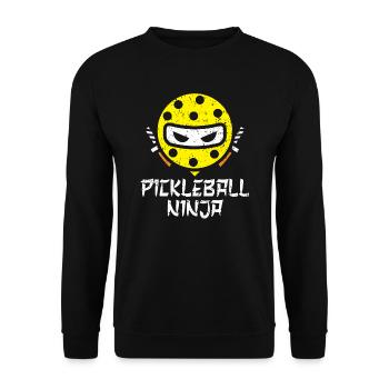 Pickleball Ninja Paddel Sport Pickleball Spieler - Unisex Pullover - Schwarz - Vorne - Alina (178cm) & Michal (187cm)