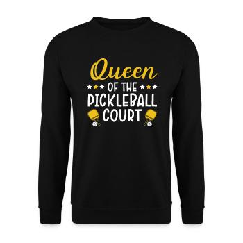 Reine du terrain de pickleball Pickleball Queen - Sweat-shirt Unisexe - noir - Devant - Alina (178cm) & Michal (187cm)