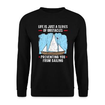 Schiff Kapitän Seemann Matrose Bootfahren Segeln - Unisex Pullover - Schwarz - Vorne - Alina (178cm) & Michal (187cm)