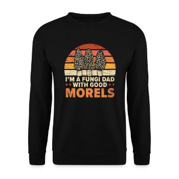 Ich bin ein Pilzvater mit gutem Morchel-Mykologie-Pilz - Unisex Pullover - Schwarz - Vorne - Alina (178cm) & Michal (187cm)