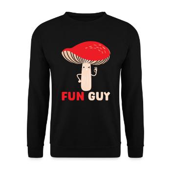 Spaß Kerl Pilz Mykologie Sammeln Morcheljagd - Unisex Pullover - Schwarz - Vorne - Alina (178cm) & Michal (187cm)