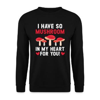 J’ai tellement de champignons dans mon cœur pour toi Mycologie - Sweat-shirt Unisexe - noir - Devant - Alina (178cm) & Michal (187cm)