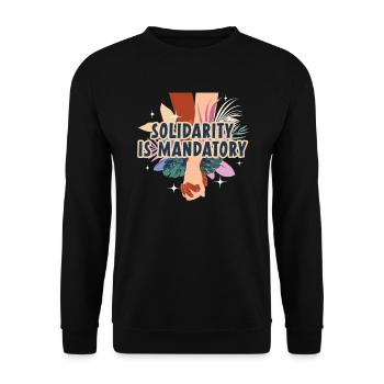 La solidarité est obligatoire Mois de l’histoire des Noirs - Sweat-shirt Unisexe - noir - Devant - Alina (178cm) & Michal (187cm)