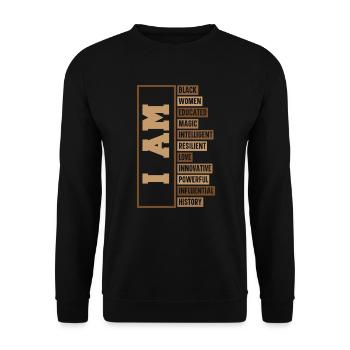 Black And Proud Black History Month Black Pride - Unisex Sweatshirt - black - Front - Alina (178cm) & Michal (187cm)