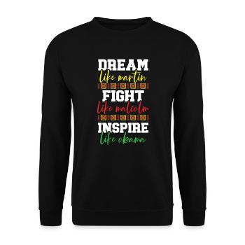 Dream Fight Inspire Black History Month - Unisex Sweatshirt - black - Front - Alina (178cm) & Michal (187cm)