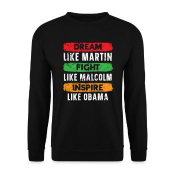 Dream Fight Inspire Black History Month - Unisex Sweatshirt - black - Front - Alina (178cm) & Michal (187cm)