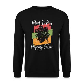 Le noir est ma couleur heureuse mélanine afro-américaine - Sweat-shirt Unisexe - noir - Devant - Alina (178cm) & Michal (187cm)