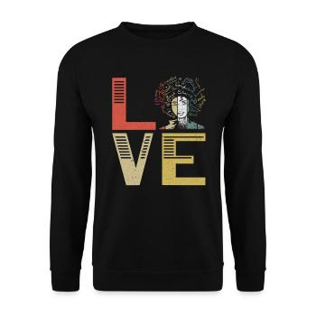 Afrocentrique Mois de l’histoire des Noirs Fierté noire - Sweat-shirt Unisexe - noir - Devant - Alina (178cm) & Michal (187cm)