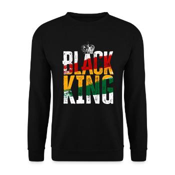Black King Black History Month Black Pride - Unisex Sweatshirt - black - Front - Alina (178cm) & Michal (187cm)