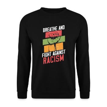 Fight Against Racism Black Pride - Unisex Sweatshirt - black - Front - Alina (178cm) & Michal (187cm)