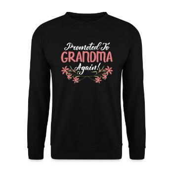 Promoted To Grandma Again Baby Announcement Granny - Unisex Sweatshirt - black - Front - Alina (178cm) & Michal (187cm)