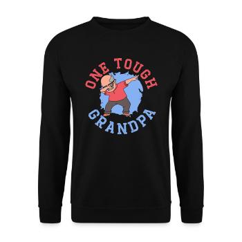 One Tough Grandpa Granddad Gramps Grandfather - Unisex Sweatshirt - black - Front - Alina (178cm) & Michal (187cm)