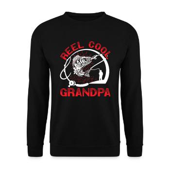 Reel Cool Grandpa Grandfather Fishing Granddad - Unisex Sweatshirt - black - Front - Alina (178cm) & Michal (187cm)