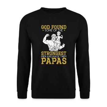 Fathers Day Papa Best Dad Ever Fatherhood Daddy - Unisex Sweatshirt - black - Front - Alina (178cm) & Michal (187cm)
