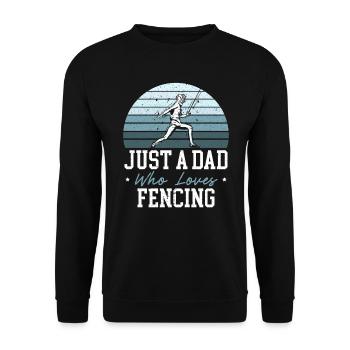Nur ein Vater, der das Fechten liebt, der beste Papa aller Zeiten - Unisex Pullover - Schwarz - Vorne - Alina (178cm) & Michal (187cm)