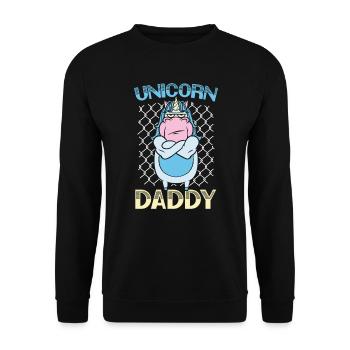 Unicorn Daddy Fathers Day Best Dad Ever Fatherhood - Unisex Sweatshirt - black - Front - Alina (178cm) & Michal (187cm)