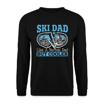 Ski Dad Mountain Ski Wintersport Schnee Vatertag - Unisex Pullover - Schwarz - Vorne - Alina (178cm) & Michal (187cm)