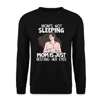 Maman ne dort pas Maman ne fait que reposer ses yeux - Sweat-shirt Unisexe - noir - Devant - Alina (178cm) & Michal (187cm)