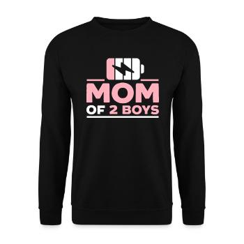 Mom Of 2 Boys Motherhood Best Mama Mothers Day - Unisex Sweatshirt - black - Front - Alina (178cm) & Michal (187cm)
