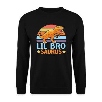 Lil Bro Saurus Meilleur Frère De Tous les Temps Brotherhood Dinosaure - Sweat-shirt Unisexe - noir - Devant - Alina (178cm) & Michal (187cm)