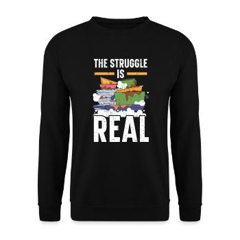 The Struggle Is Real Dishwashing Job Dishwasher - Unisex Sweatshirt - black - Front - Alina (178cm) & Michal (187cm)