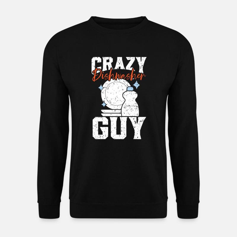 Verrückter Tellerwäscher Typ Geschirrspüler Beruf Job - Unisex Pullover - Schwarz