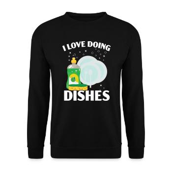 J’adore faire la vaisselle lave-vaisselle lave-vaisselle - Sweat-shirt Unisexe - noir - Devant - Alina (178cm) & Michal (187cm)