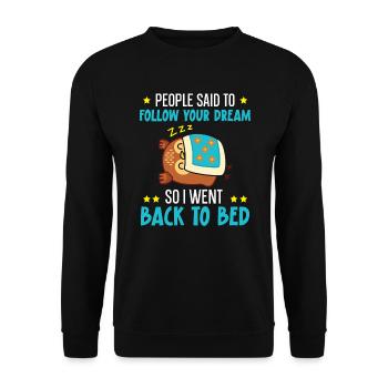 Je suis retourné au lit Nocturnal Bird Owl Whisperer - Sweat-shirt Unisexe - noir - Devant - Alina (178cm) & Michal (187cm)