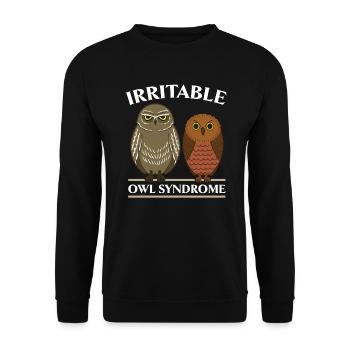 Syndrome du hibou irritable Oiseau nocturne Amoureux du hibou - Sweat-shirt Unisexe - noir - Devant - Alina (178cm) & Michal (187cm)