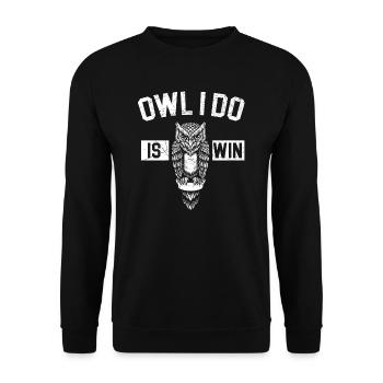 Eule, die ich mache, gewinnt nächtlicher Vogel Eulenflüsterer - Unisex Pullover - Schwarz - Vorne - Alina (178cm) & Michal (187cm)