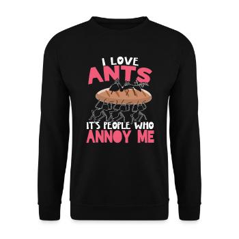 I Love Ants It's People Who Annoy Me Ant Whisperer - Unisex Sweatshirt - black - Front - Alina (178cm) & Michal (187cm)