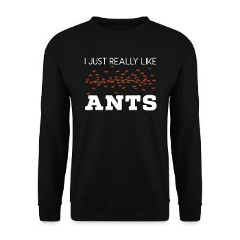 J’aime vraiment les fourmis Insect Ant Whisperer - Sweat-shirt Unisexe - noir - Devant - Alina (178cm) & Michal (187cm)