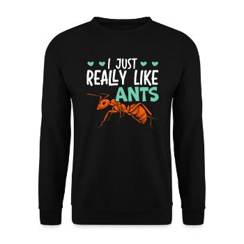 J’aime vraiment les fourmis Insect Ant Whisperer - Sweat-shirt Unisexe - noir - Devant - Alina (178cm) & Michal (187cm)