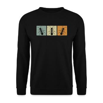 Retro Ant Whisperer Ant Lover Insect World Ant Day - Unisex Sweatshirt - black - Front - Alina (178cm) & Michal (187cm)