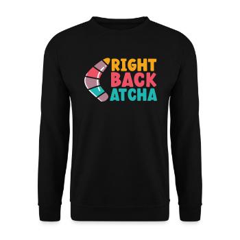 Right Back Atcha Boomerang Throw Sport Australian - Unisex Sweatshirt - black - Front - Alina (178cm) & Michal (187cm)