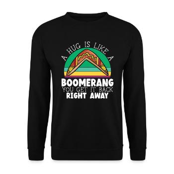 Boomerang Lover Throw Sport Aboriginal Australier - Unisex Pullover - Schwarz - Vorne - Alina (178cm) & Michal (187cm)