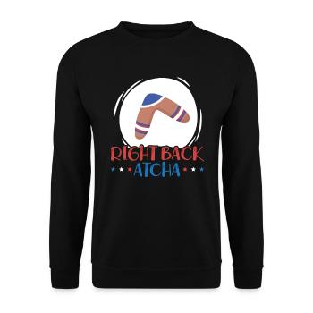 Right Back Atcha Boomerang Throw Sport Australian - Unisex Sweatshirt - black - Front - Alina (178cm) & Michal (187cm)