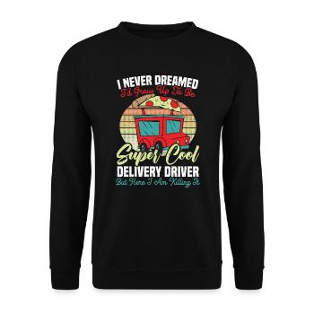 Super Cool Lieferfahrer Kurier Essenslieferung - Unisex Pullover - Schwarz - Vorne - Alina (178cm) & Michal (187cm)