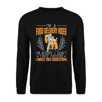 I'm A Food Delivery Rider Courier Driver - Unisex Sweatshirt - black - Front - Alina (178cm) & Michal (187cm)