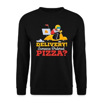 Delivery Someone Ordered Pizza Food Delivery - Unisex Sweatshirt - black - Front - Alina (178cm) & Michal (187cm)