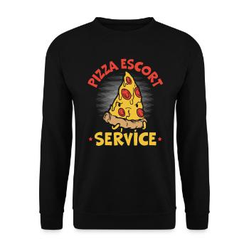 Pizza Escort Service Courier Food Delivery Guy - Unisex Sweatshirt - black - Front - Alina (178cm) & Michal (187cm)