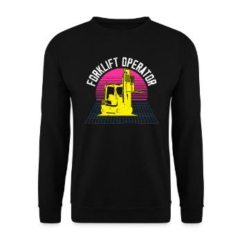 Beruf Gabelstaplerfahrer Beruf Lagerarbeiter - Unisex Pullover - Schwarz - Vorne - Alina (178cm) & Michal (187cm)
