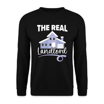 Der wahre Vermieter Hausbesitzer Einweihungsparty - Unisex Pullover - Schwarz - Vorne - Alina (178cm) & Michal (187cm)