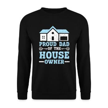 Stolzer Vater Des Hausbesitzers Einweihungsparty - Unisex Pullover - Schwarz - Vorne - Alina (178cm) & Michal (187cm)
