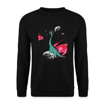 Brachiousaurus Dinosaur Paleontologist Astronaut - Unisex Sweatshirt - black - Front - Alina (178cm) & Michal (187cm)