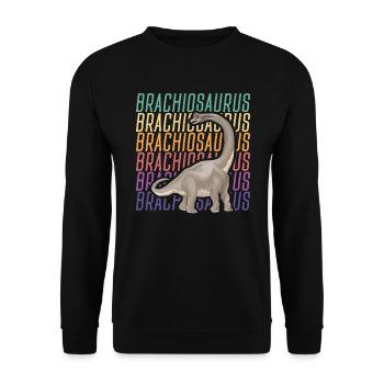 Brachiousaurus Dinosaur Future Paleontologist Dino - Unisex Sweatshirt - black - Front - Alina (178cm) & Michal (187cm)