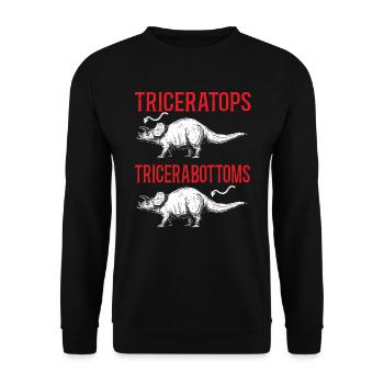 Triceratops Dinosaurier Liebhaber Prähistorischer Dino - Unisex Pullover - Schwarz - Vorne - Alina (178cm) & Michal (187cm)