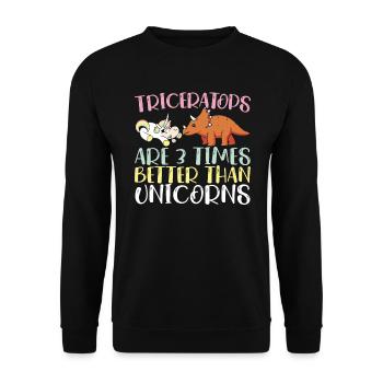Les tricératops sont 3 fois meilleurs que les licornes Dino - Sweat-shirt Unisexe - noir - Devant - Alina (178cm) & Michal (187cm)