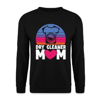 Nettoyeur à sec Maman Emploi Nettoyage à sec Fête des mères - Sweat-shirt Unisexe - noir - Devant - Alina (178cm) & Michal (187cm)