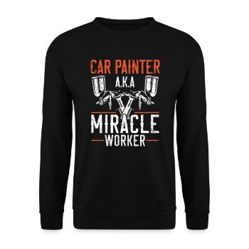 Peintre automobile Miracle Worker Peintre de carrosserie automobile - Sweat-shirt Unisexe - noir - Devant - Alina (178cm) & Michal (187cm)